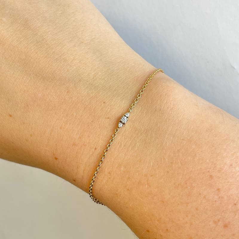 Petit rund diamant armbånd i 14 kt. guld | B1110
